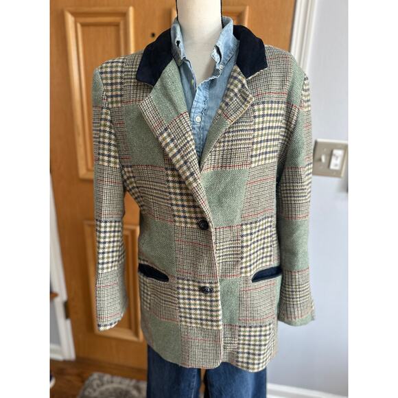 Vintage JL Colebrook Wool Blazer Men’s Large Plaid Check Tweed Sport Coat - Picture 2 of 7